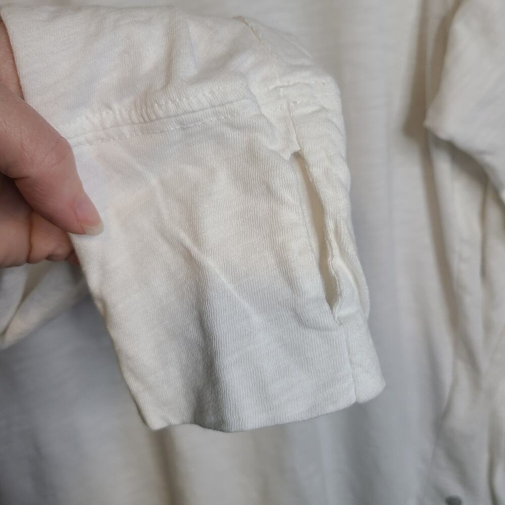 Zella Shirt Women Medium White Cotton Active Athleisure Long Sleeve Layer Basic - Picture 5 of 11